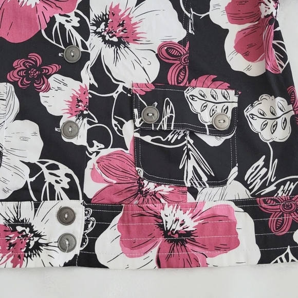 Sportelle Black Pink White Button Down Spring/Summer Jacket Size PM - Picture 3 of 9